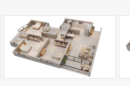 3 BHK Luxuria 3D floor plan layout at Siddhashila Eevva, Punawale, Pune